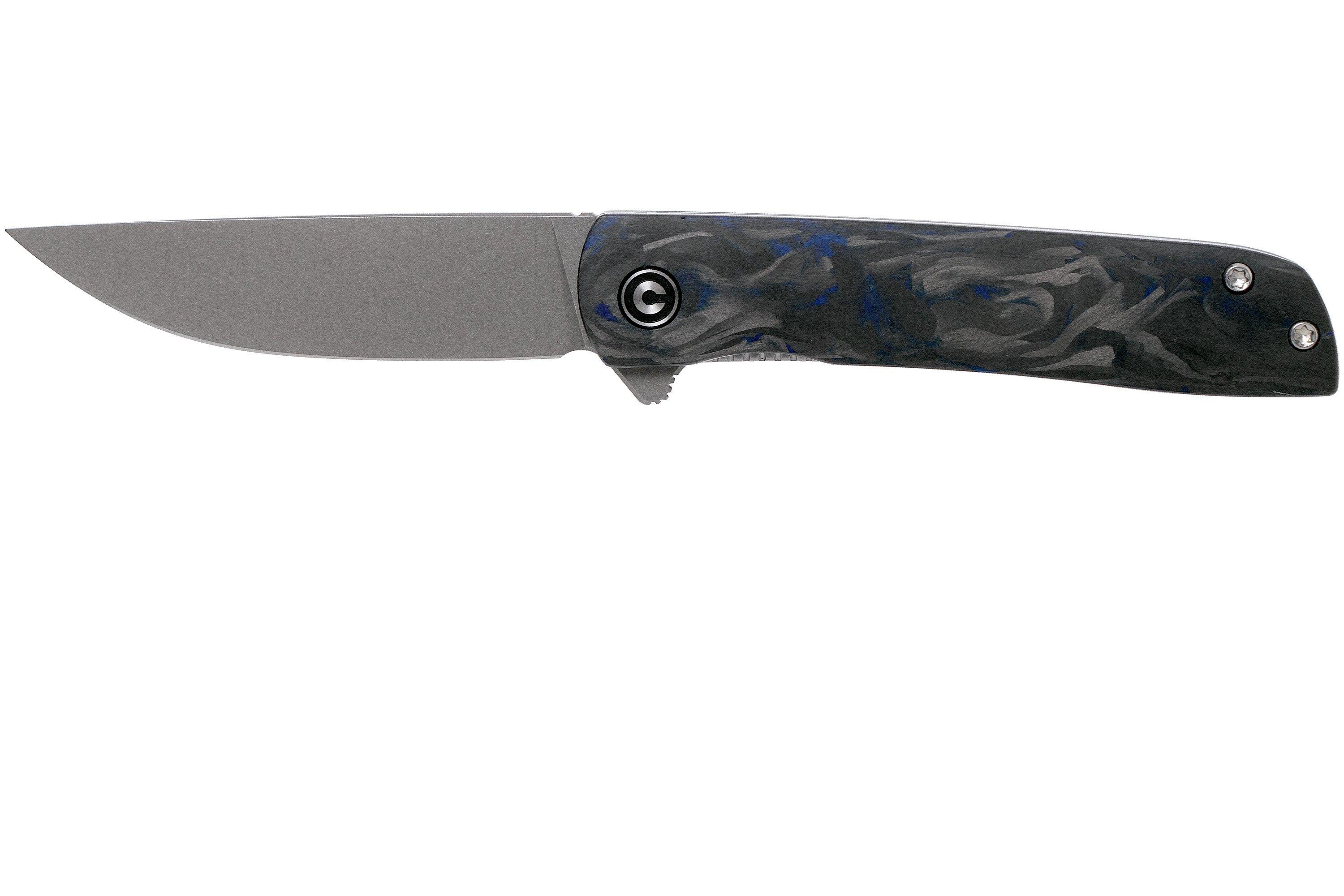 Civivi Bo C20009B-A Blue Carbon fibre pocket knife, Brad Zinker design ...