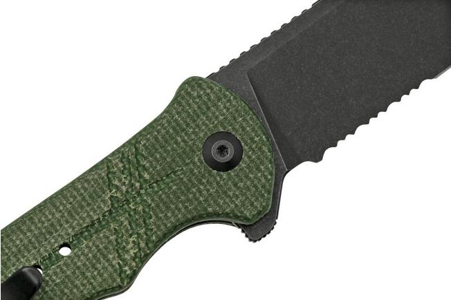 Civivi Cogent C20038E-4 Blackwashed Serrated Edge, Green Micarta  Taschenmesser