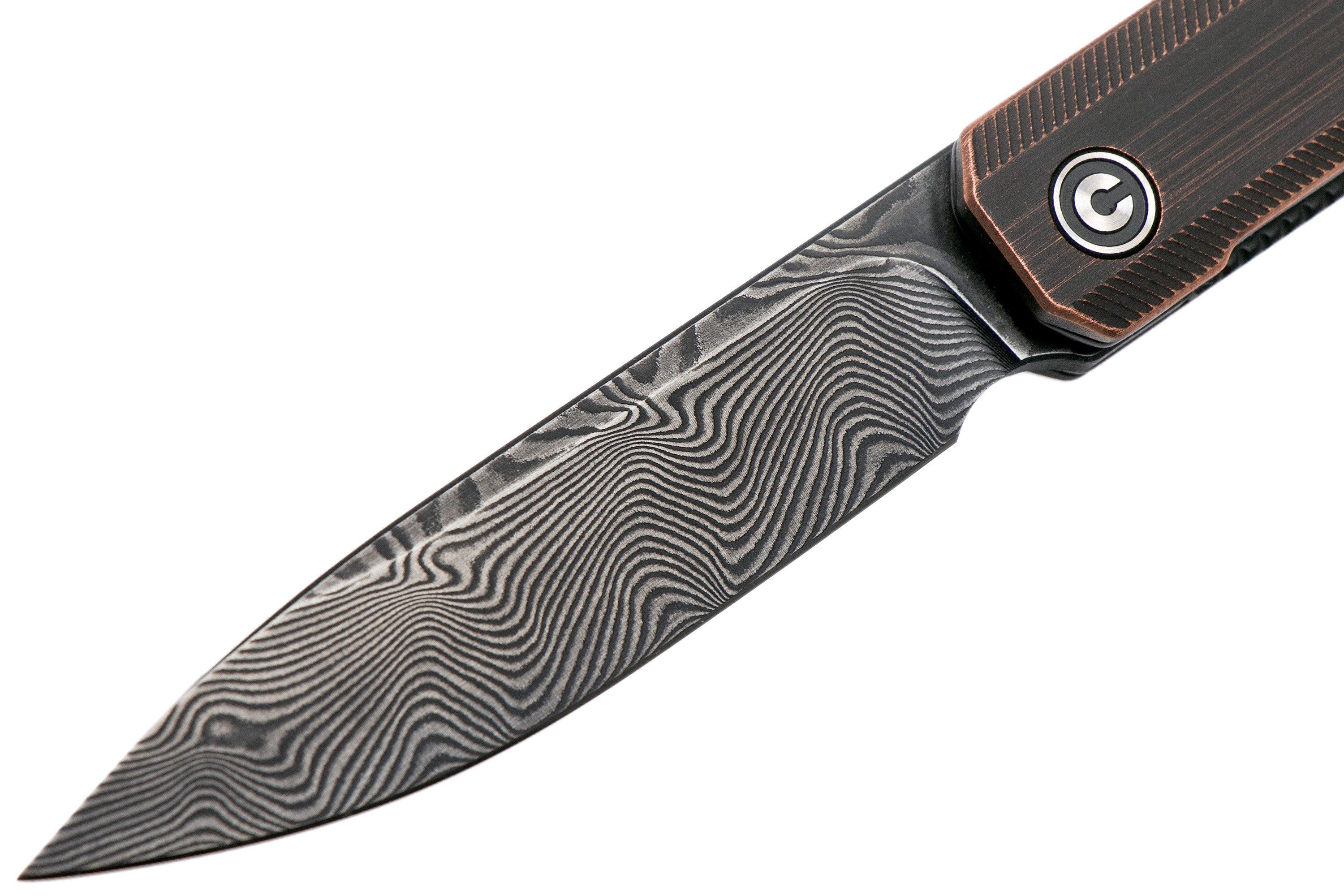Civivi Exarch C2003DS2 Damascus, Copper pocket knife Advantageously