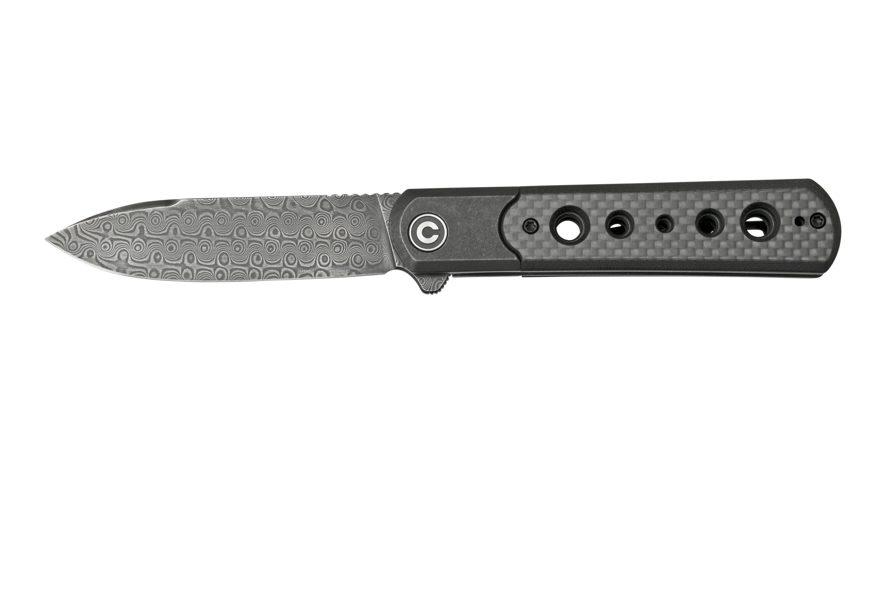 Civivi Banneret, Damascus, Carbonfiber, C20040D-DS1 pocket knife ...