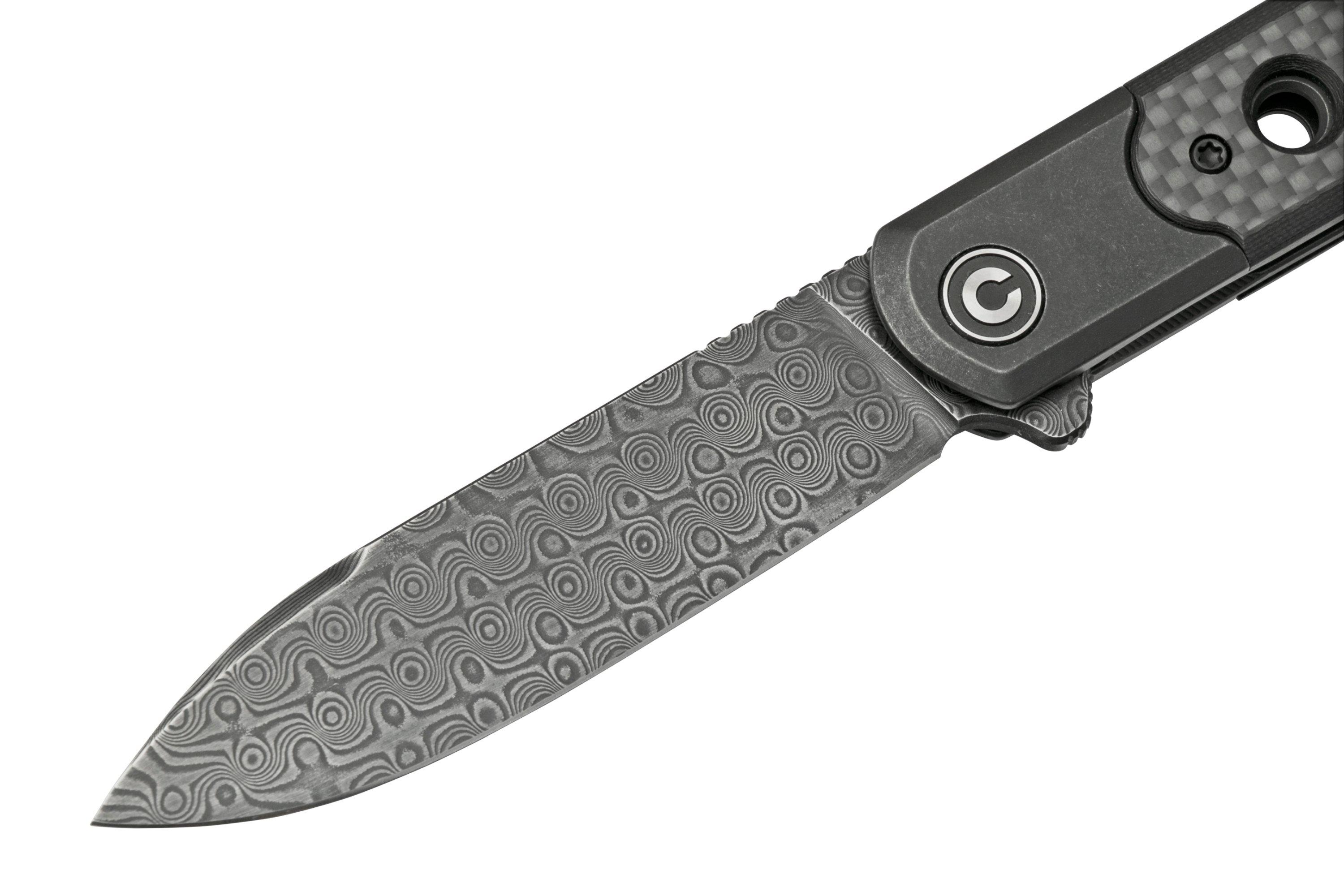 Civivi Banneret, Damascus, Carbonfiber, C20040D-DS1 pocket knife ...