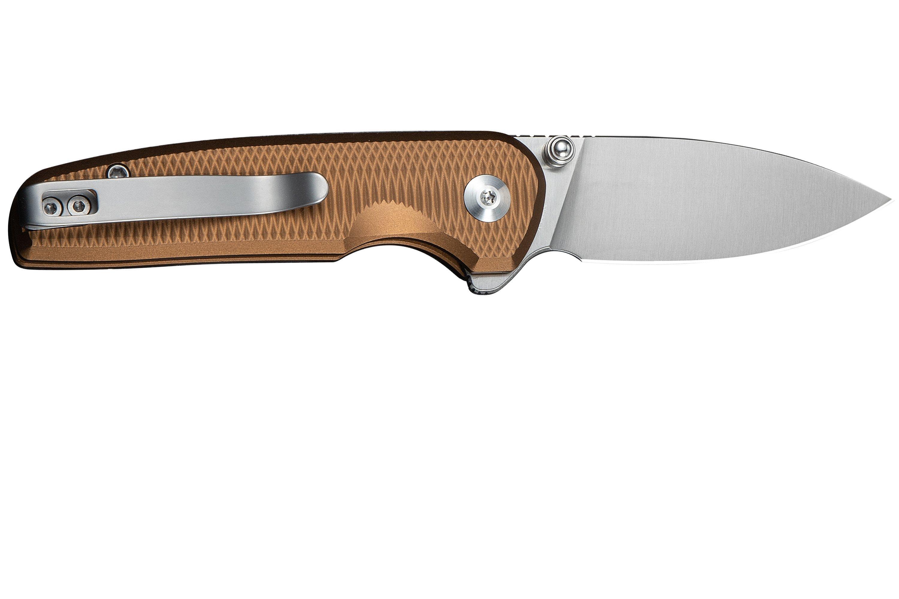 Civivi Mini Shakan C20052F-3 Satin Nitro-V, Brown Aluminium, pocket ...