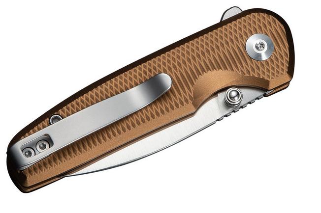 Bild für Civivi Mini Shakan C20052F-3 Satin Nitro-V, Brown Aluminium, Taschenmesser
