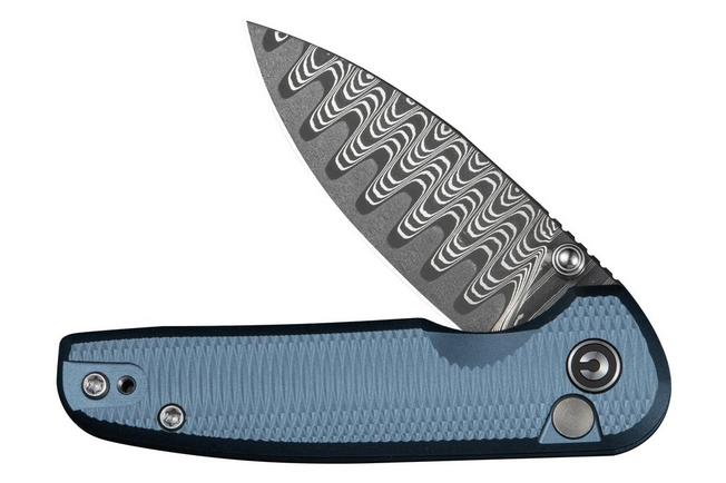 Afbeelding voor Civivi Mini Shakan C20052F-DS1, Damascus, Blue Aluminium, zakmes