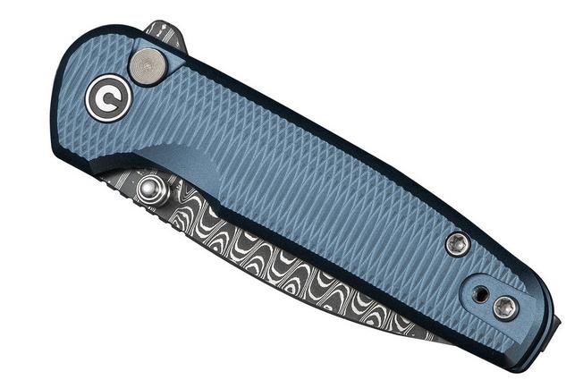 Afbeelding voor Civivi Mini Shakan C20052F-DS1, Damascus, Blue Aluminium, zakmes