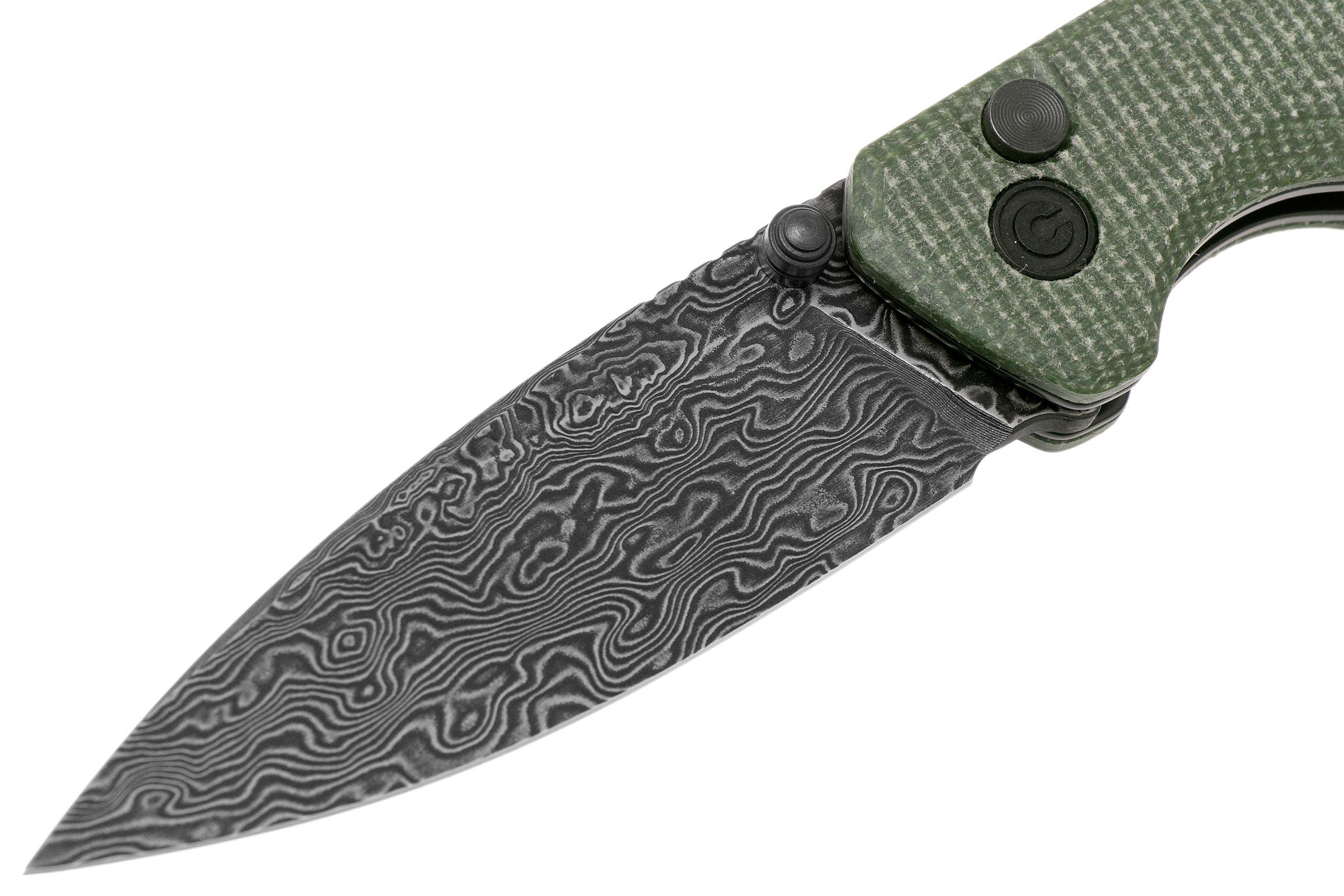Civivi Altus C20076DS1 Damascus, Green Micarta zakmes Voordelig