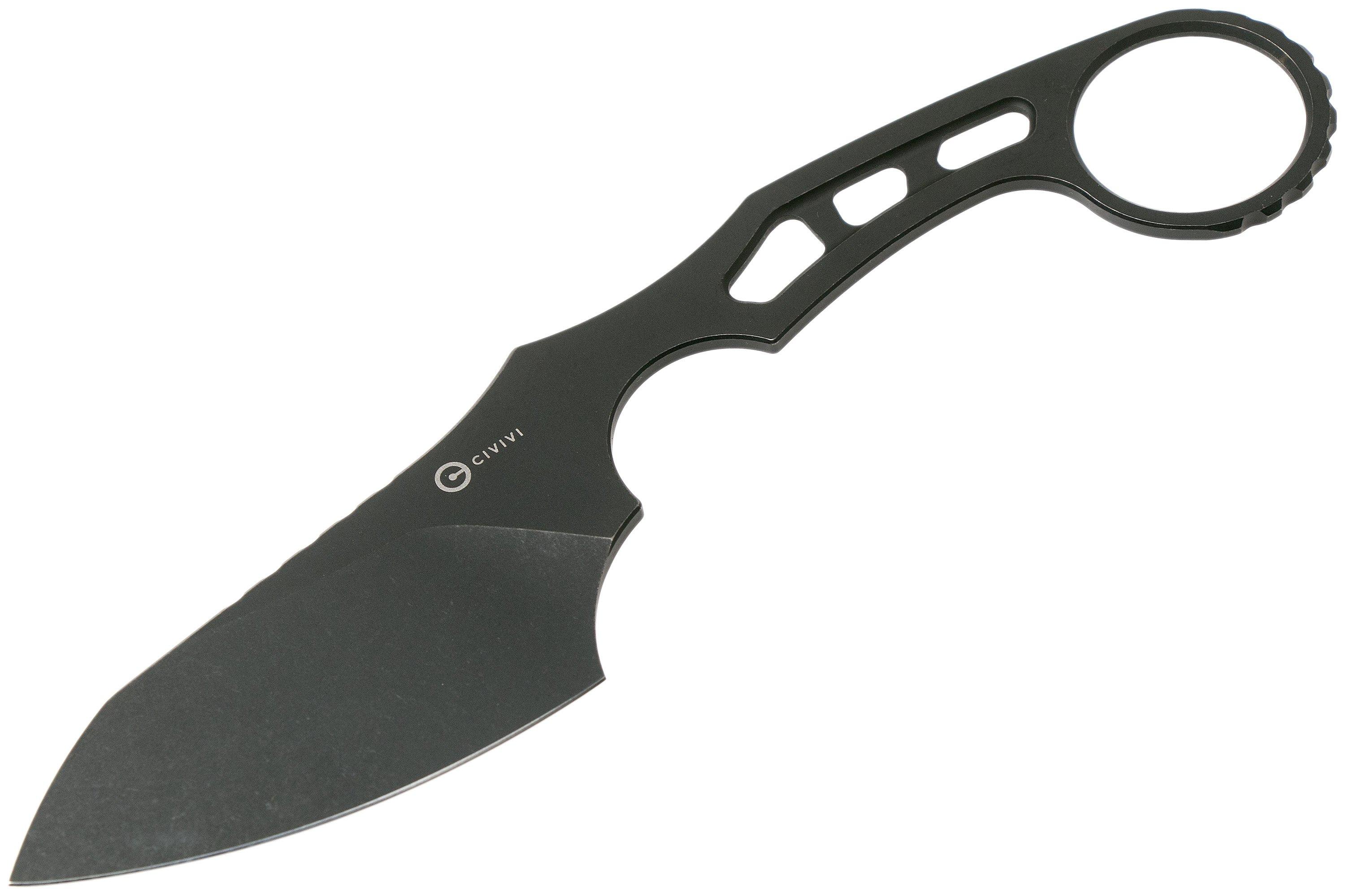Civivi Planck C2022B Black neck knife, Maciej Torbé design ...