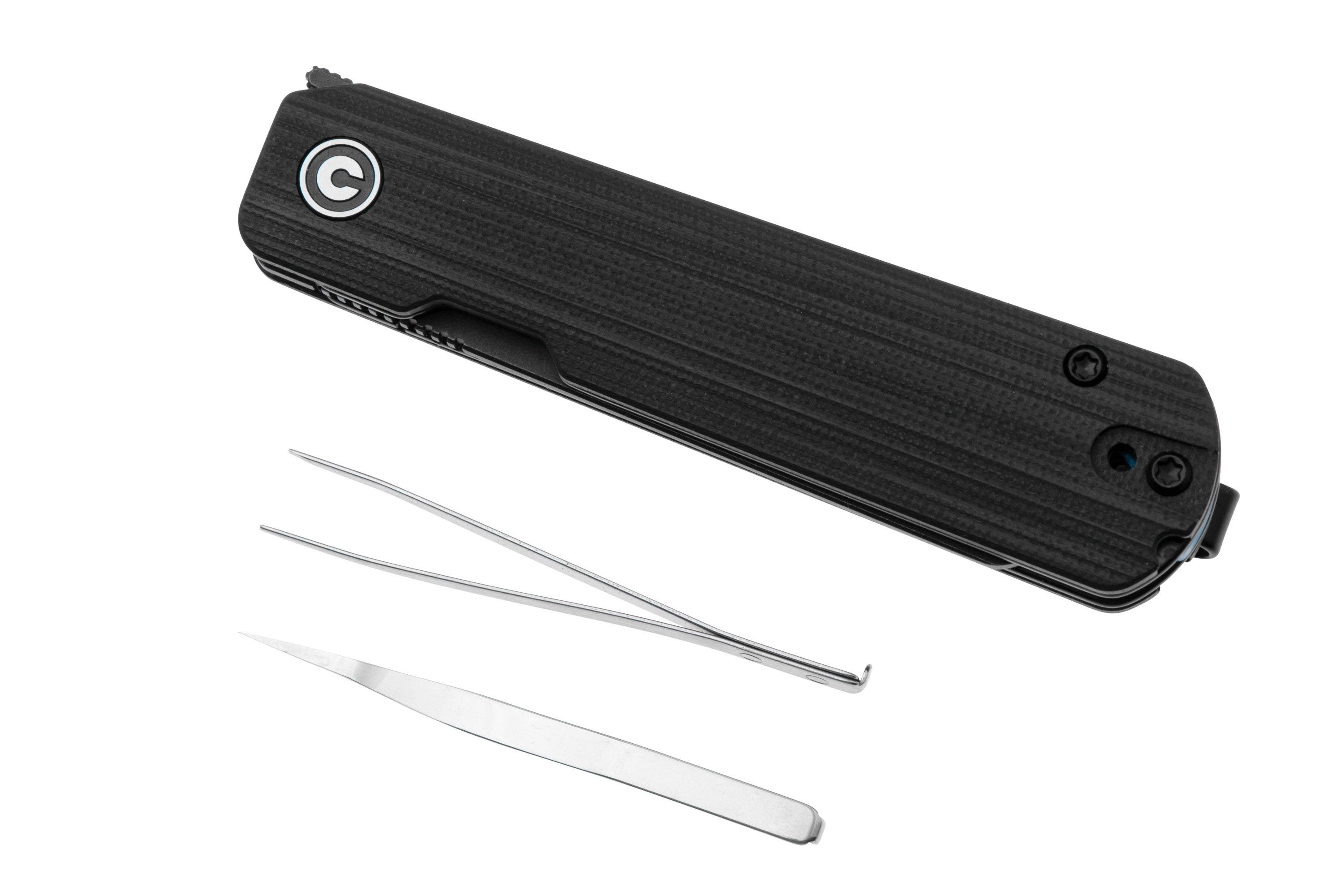 CIVIVI Sendy C21004B-2 Blackwashed Nitro-V, Milled Black G10