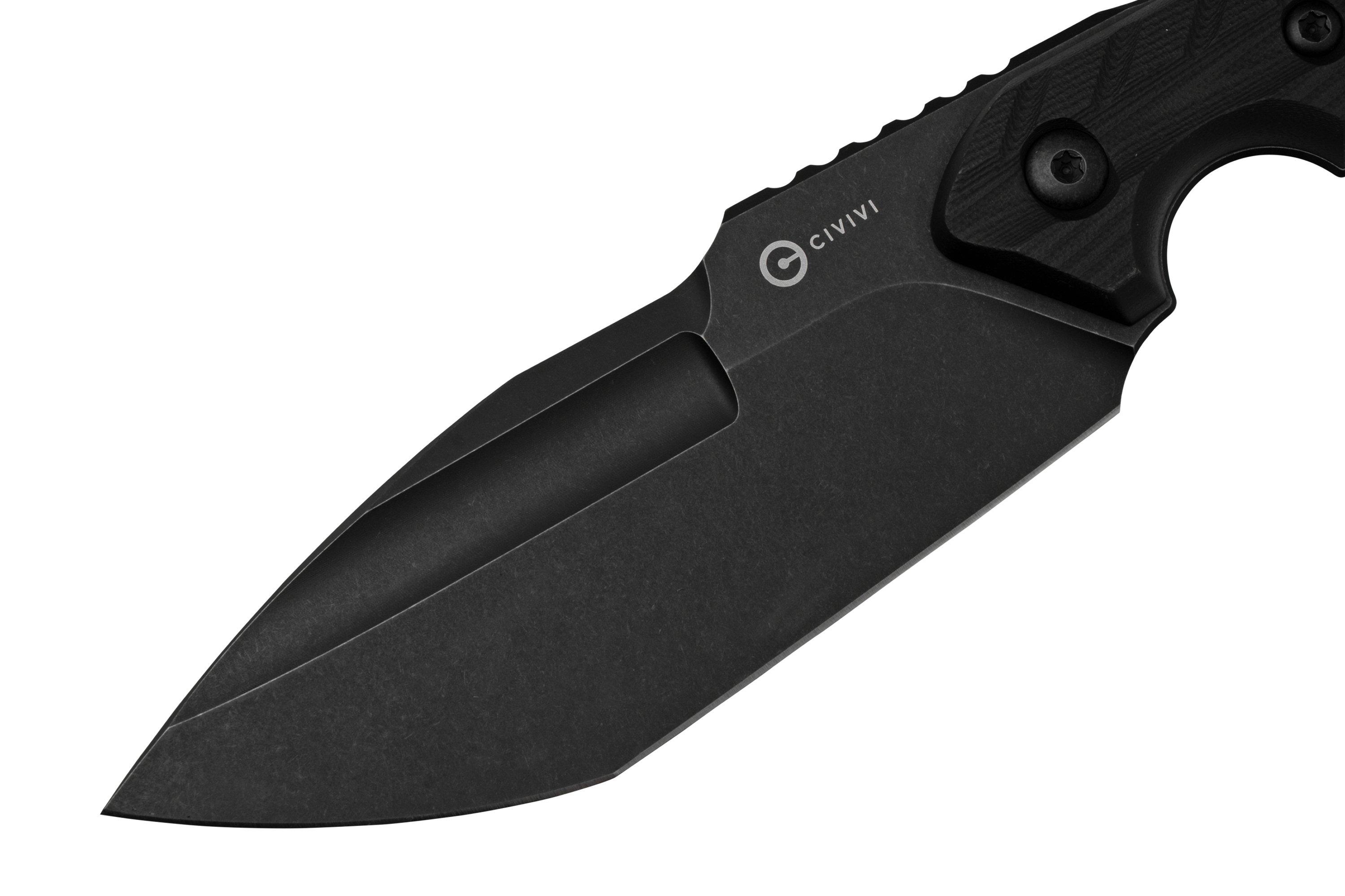 Civivi Maxwell C21040-1 Black G10, Blackwashed, Black Kydex Sheath faca ...