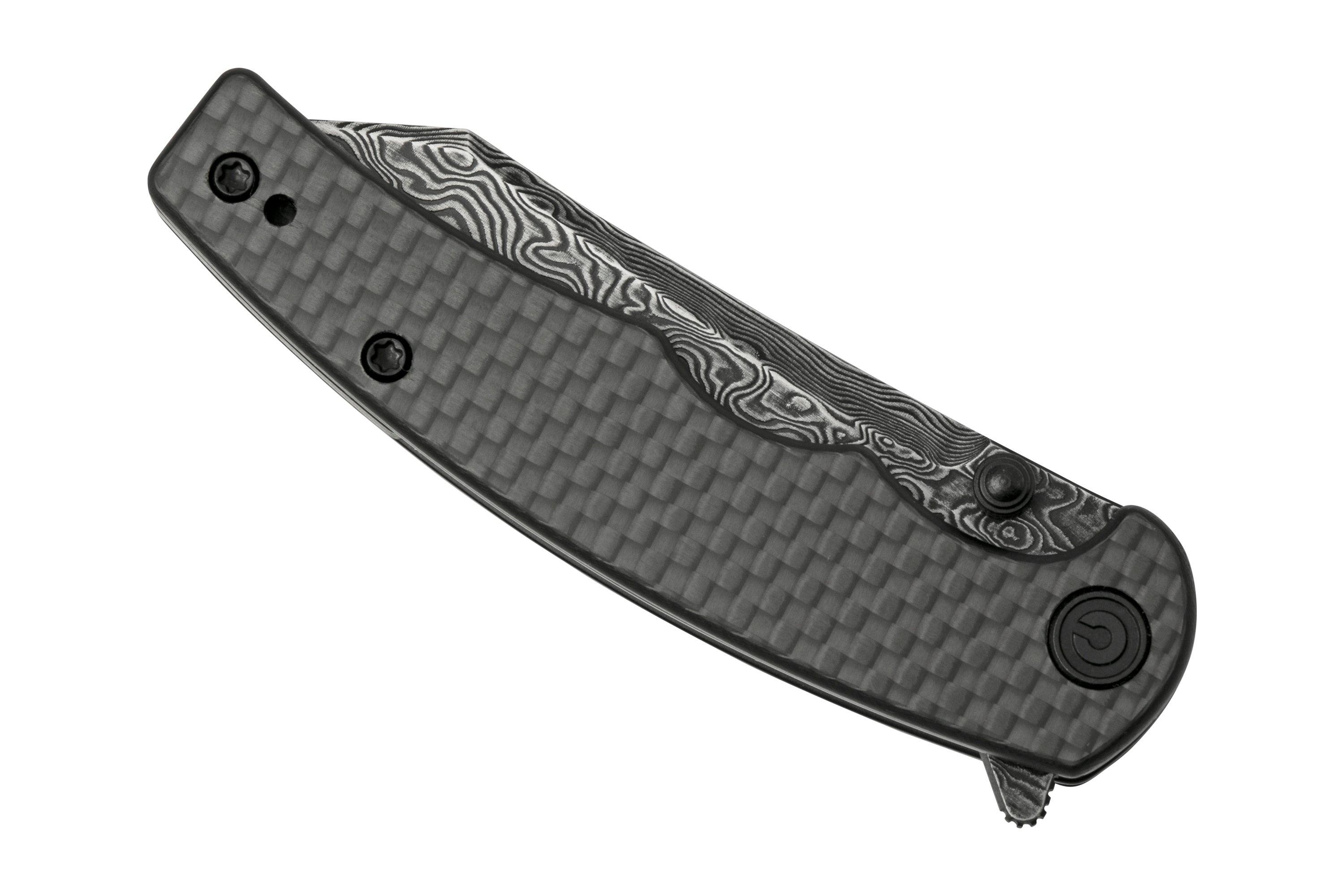 CIVIVI P87 Folder EDC Knife - Carbon Fiber Handle Damascus