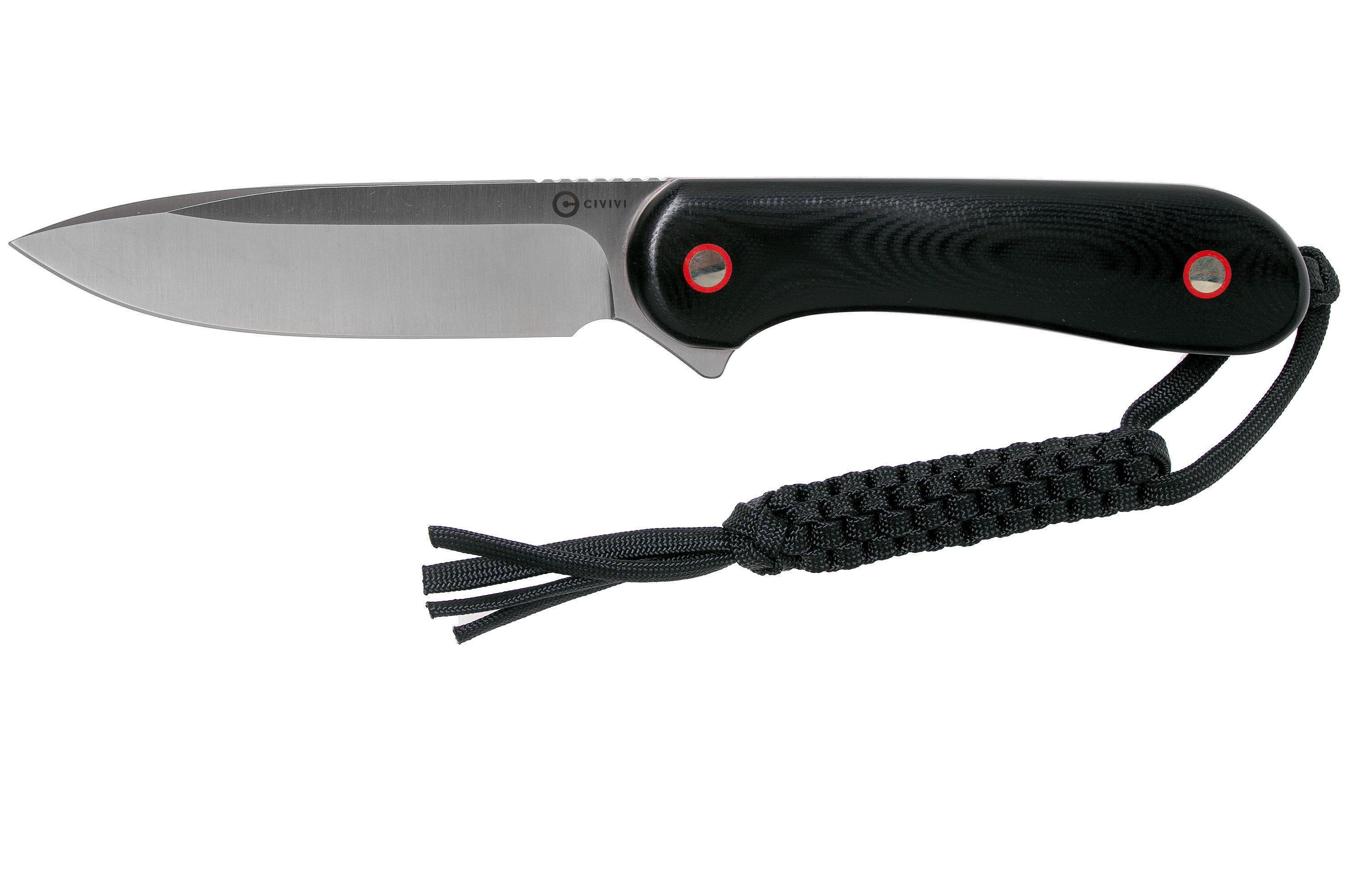 Civivi Elementum Fixed Blade C2104A Black Contoured G10 fixed knife