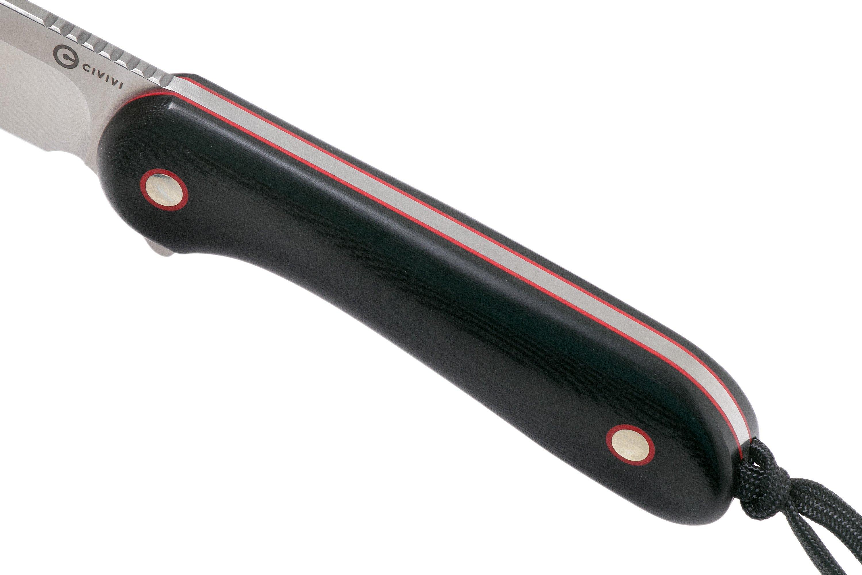 Civivi Elementum Fixed Blade C2104A Black Contoured G10 fixed knife