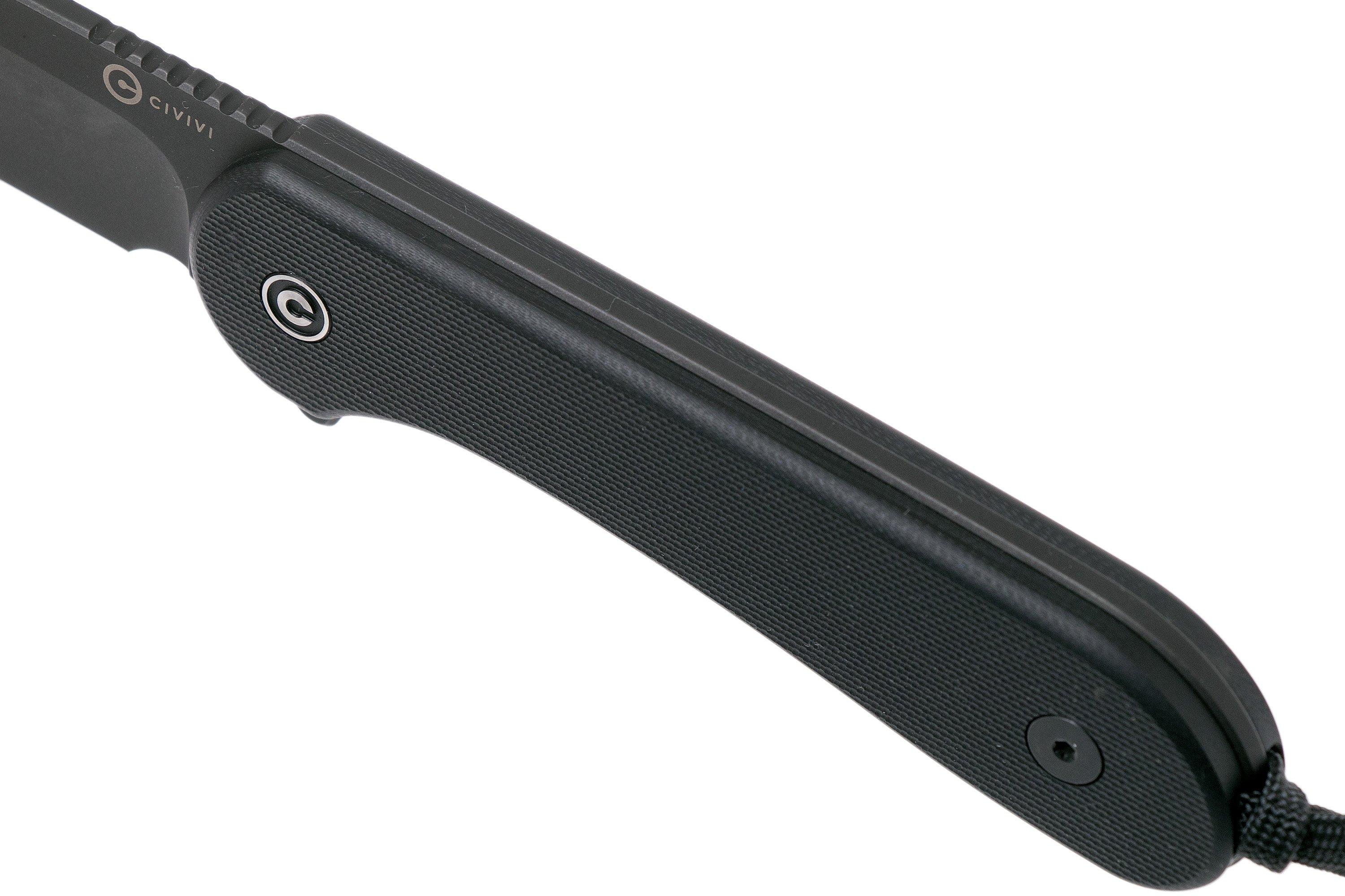 Civivi Elementum Fixed Blade C2105A All Black Flat G10 fixed knife