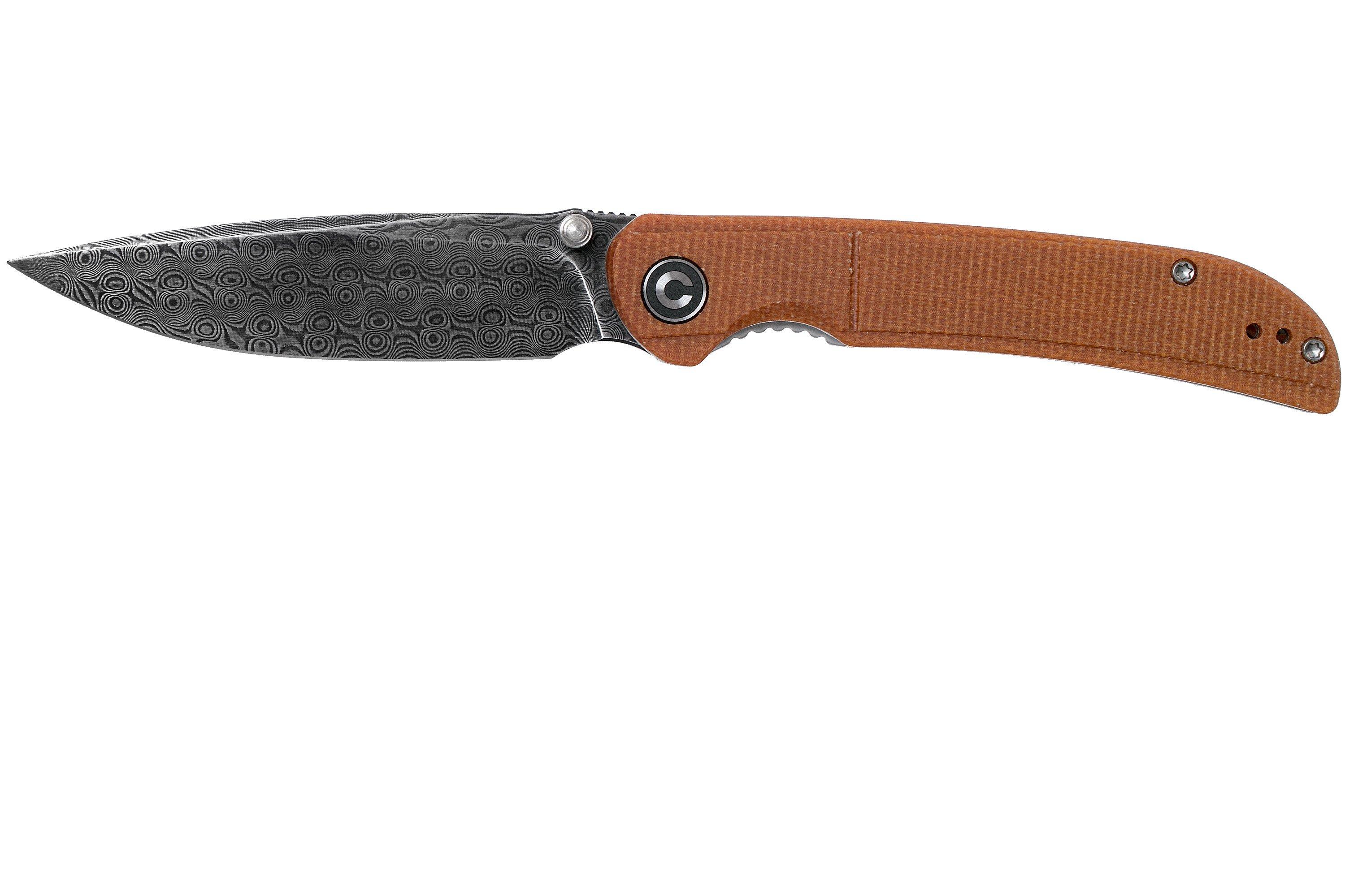 Civivi Imperium C2107DS1 Damascus, Brown Micarta pocket knife