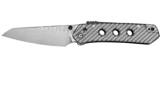 Afbeelding voor Civivi Vision FG C22036-8, Rock Grind Pattern Satin Nitro-V, Polished Clear Lexan zakmes, Snecx Tan design