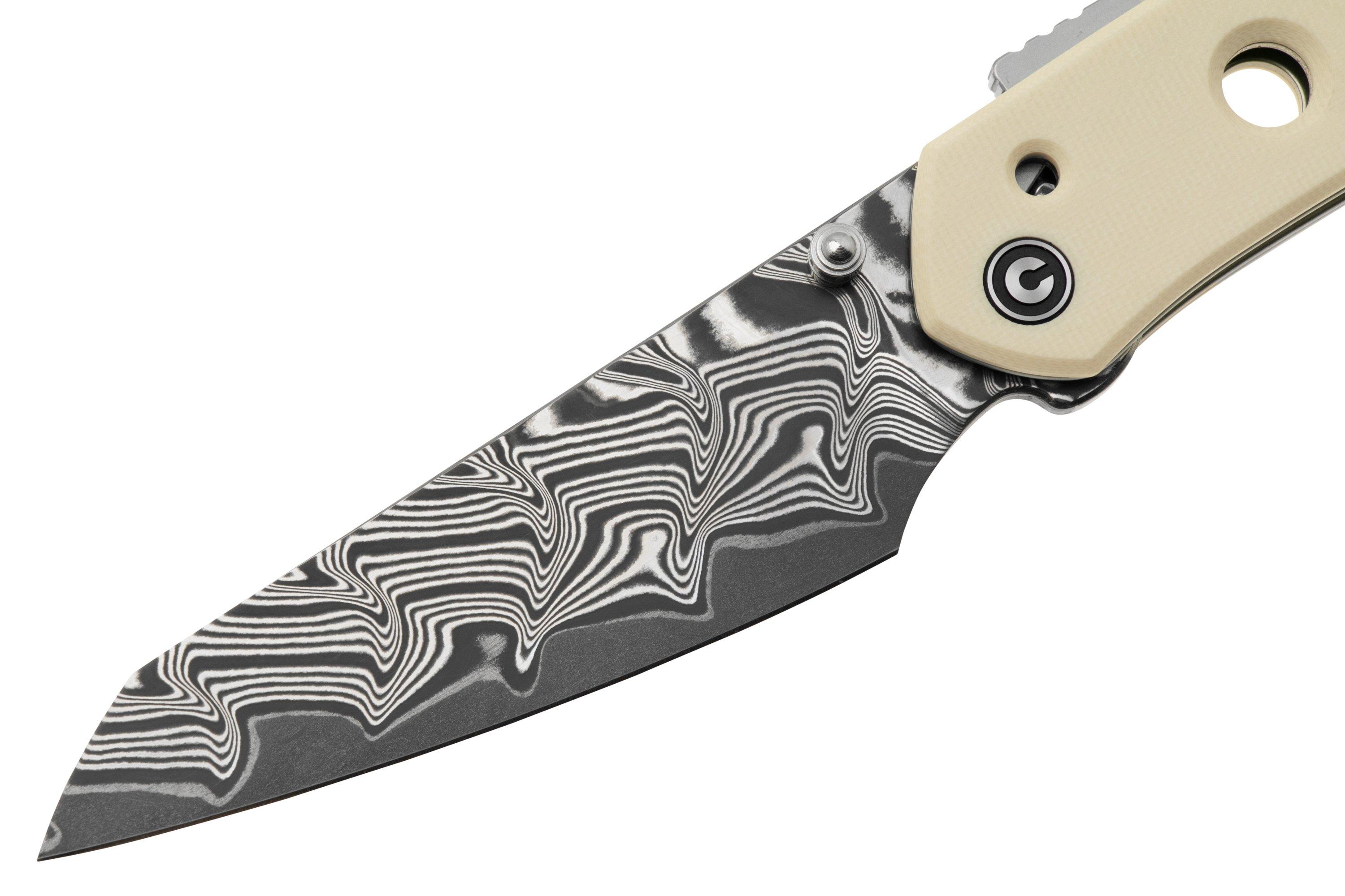 Civivi Vision FG, C22036DS1, Damascus, Ivory G10, pocket knife, Snecx