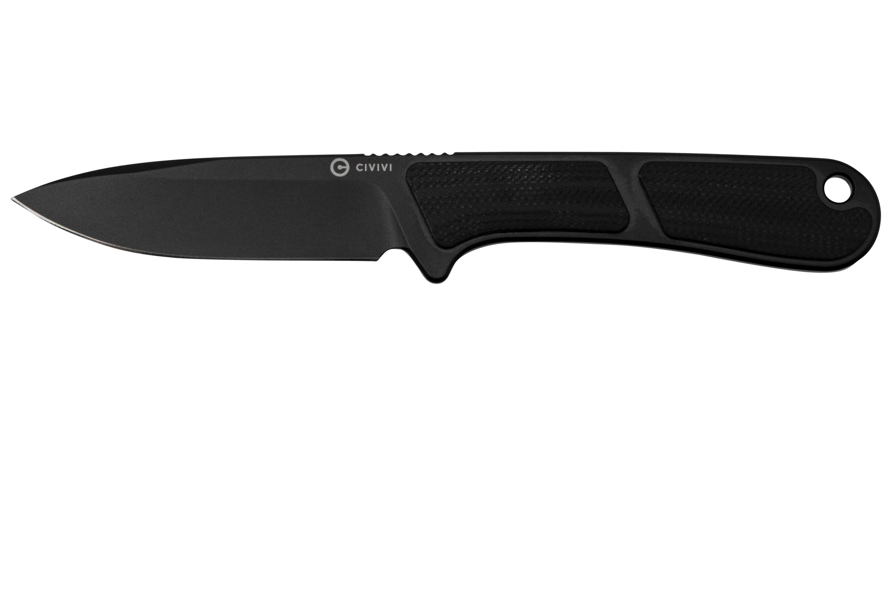 Civivi Mini Elementum Fixed Blade C23010-1 Black G10, Blackwashed neck ...