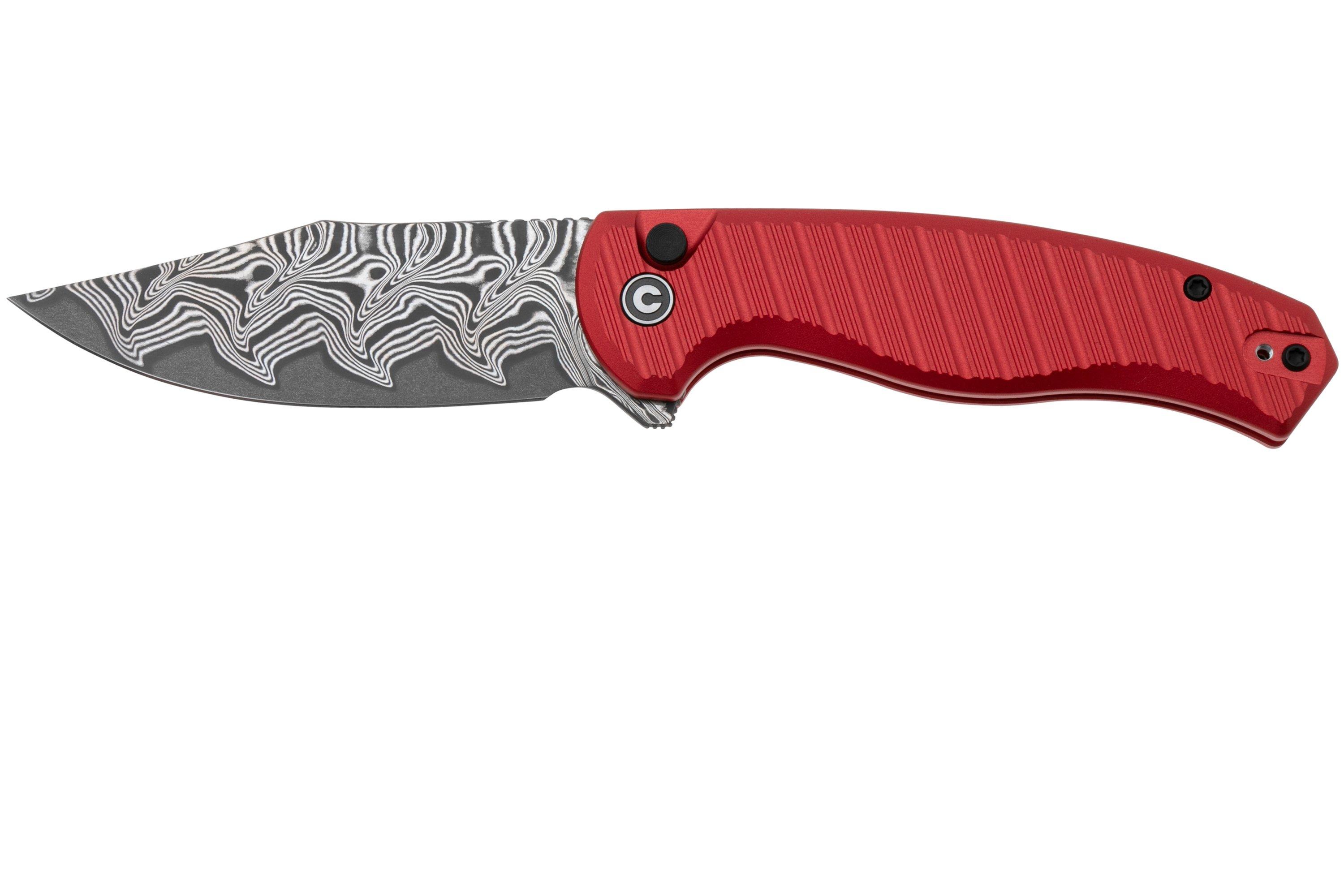 CIVIVI Stormhowl C23040BDS1, Damascus, Milled Red Aluminum, pocket