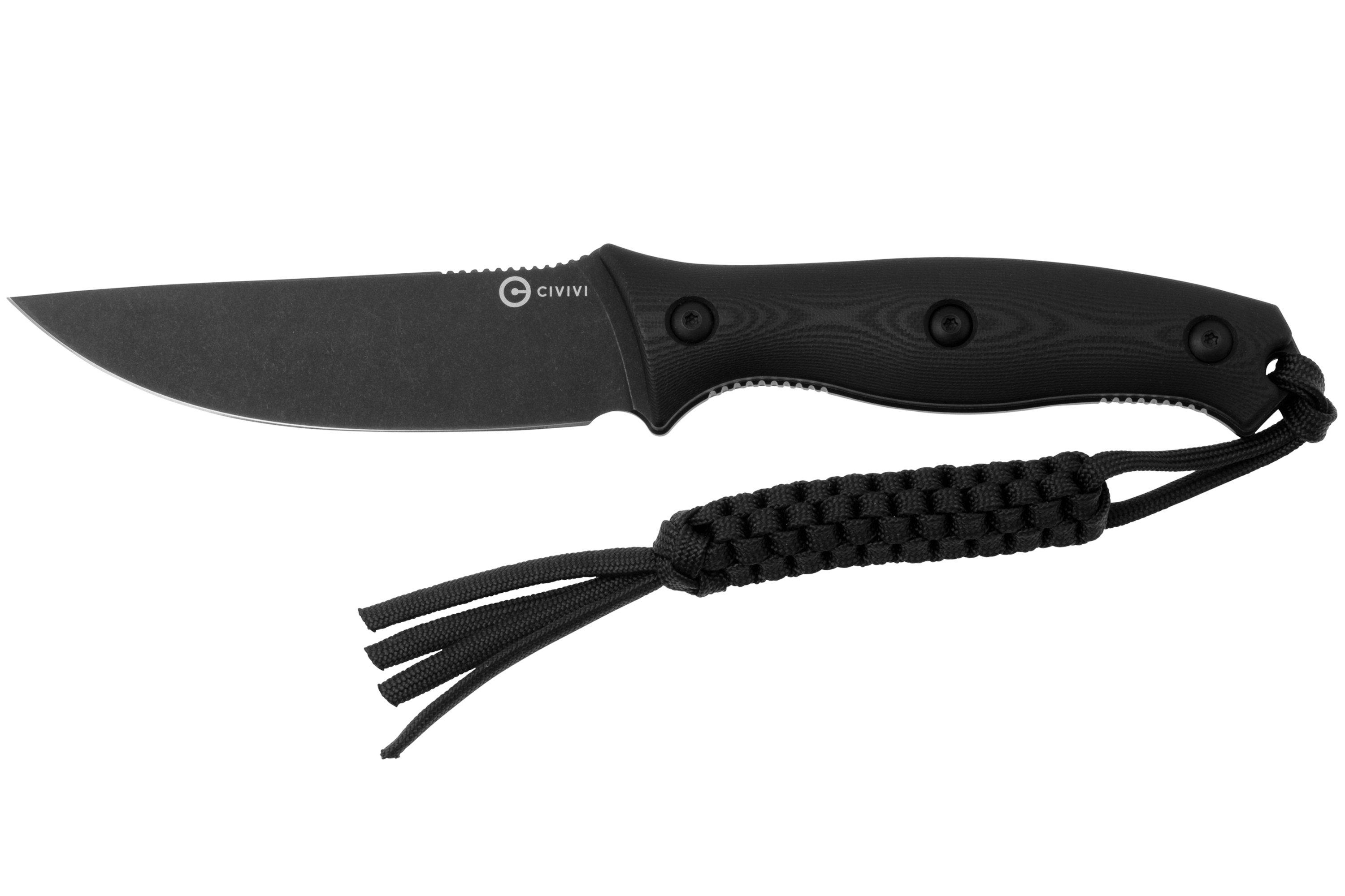 CIVIVI Stormridge C230411 Blackwashed NitroV, Black G10, fixed knife