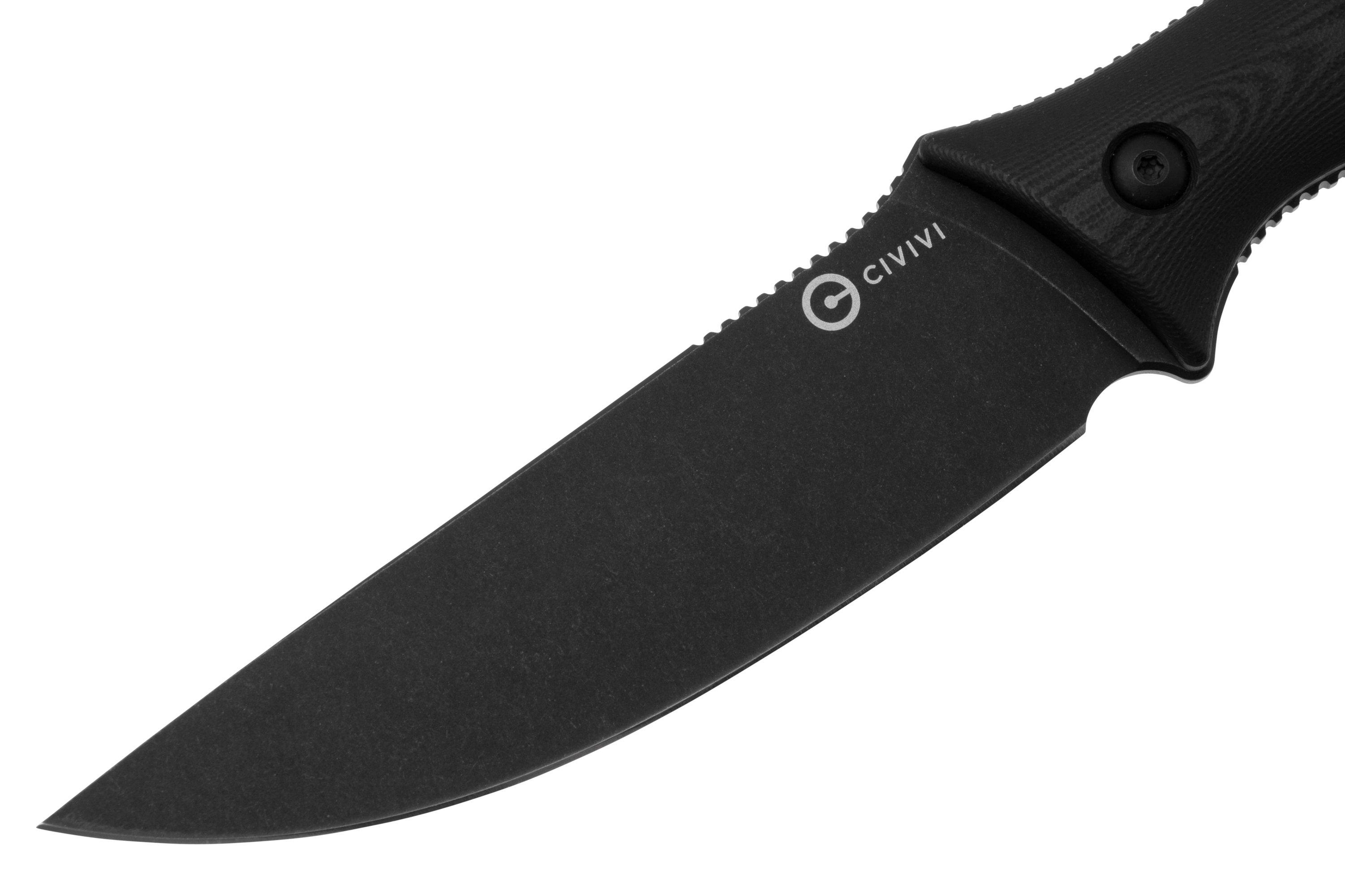 CIVIVI Stormridge C230411 Blackwashed NitroV, Black G10, fixed knife