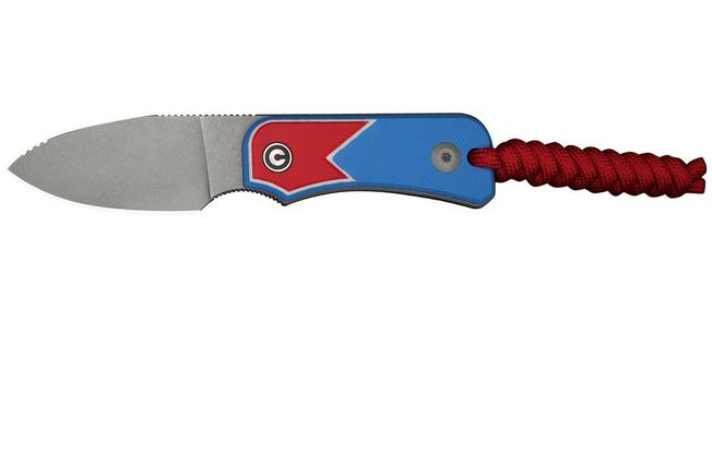 Image for Civivi Baby Banter Fixed Jump Edition C23045A-1 Graywashed Nitro-V, Red White Blue G10, fixed knife, Ben Petersen design