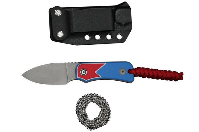 Image for Civivi Baby Banter Fixed Jump Edition C23045A-1 Graywashed Nitro-V, Red White Blue G10, fixed knife, Ben Petersen design