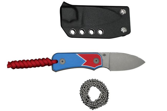 Image for Civivi Baby Banter Fixed Jump Edition C23045A-1 Graywashed Nitro-V, Red White Blue G10, fixed knife, Ben Petersen design