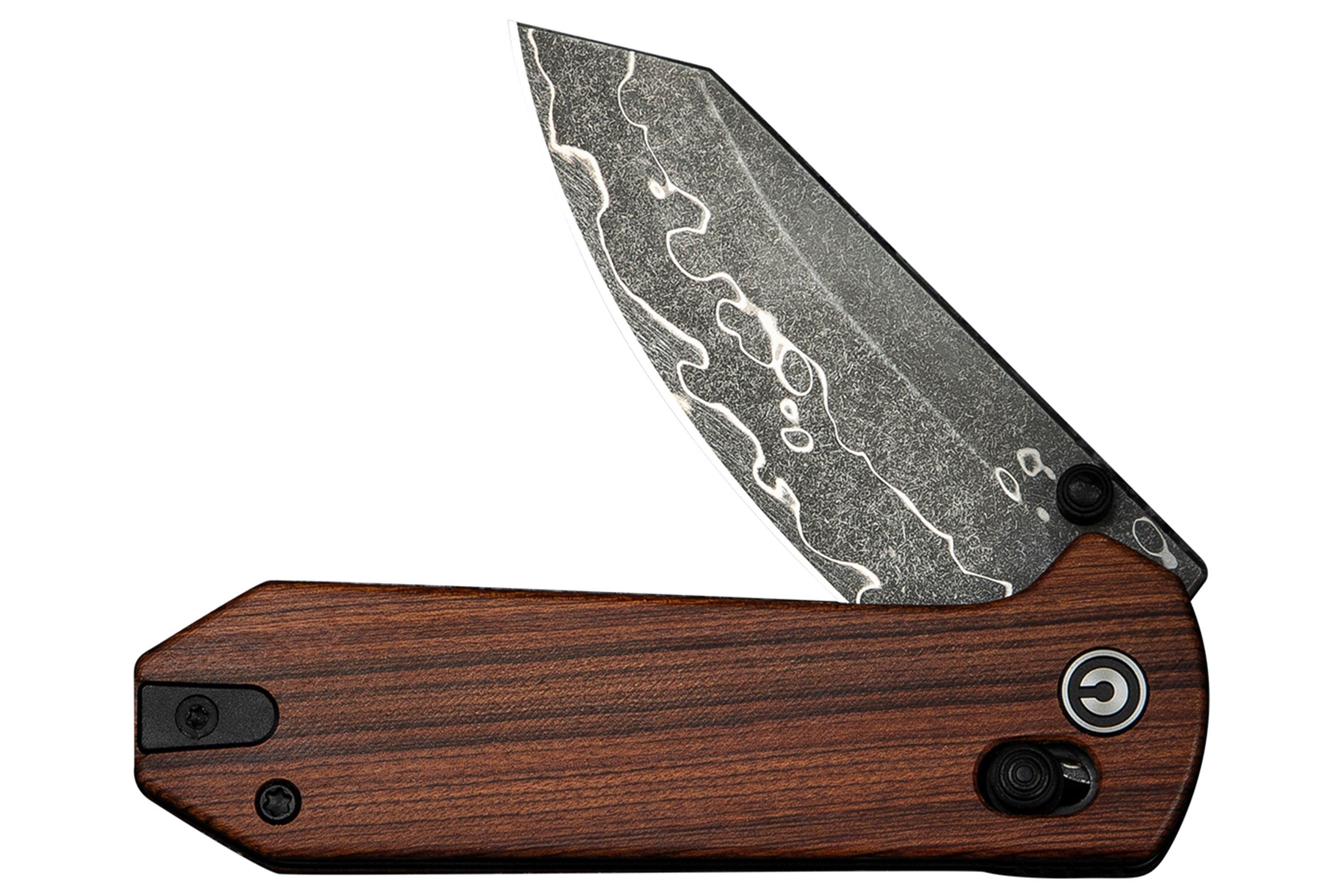 Civivi Yonder C23073B-DS1 Damascus, Guibourtia Wood, zakmes | Voordelig ...