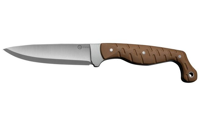 Image pour Civivi MDRN Hunter C23078-2 Satin Nitro-V, Brown G10, couteau de chasse, Kyle Lamb design