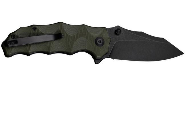 Image pour Civivi Natterjack C24028-1 Blackwashed 14C28N, Green G10, couteau de poche