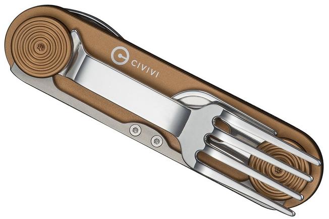 Image pour Civivi Partake C24032C-2, Stainless Steel, Brown Aluminum, couverts outdoor