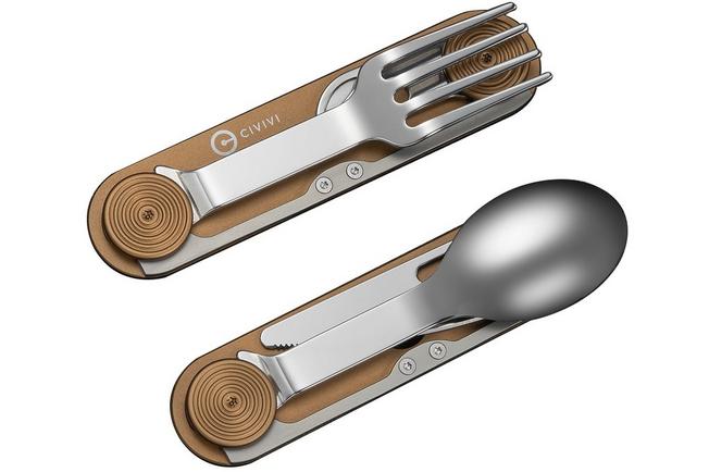 Image pour Civivi Partake C24032C-2, Stainless Steel, Brown Aluminum, couverts outdoor