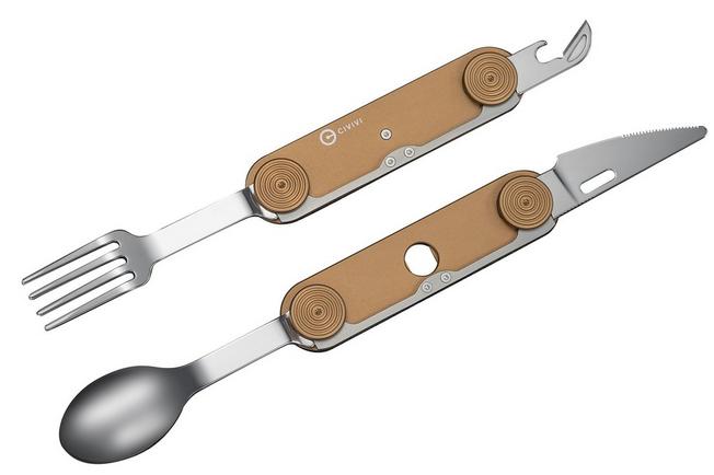 Image pour Civivi Partake C24032C-2, Stainless Steel, Brown Aluminum, couverts outdoor