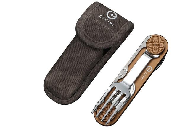 Image pour Civivi Partake C24032C-2, Stainless Steel, Brown Aluminum, couverts outdoor