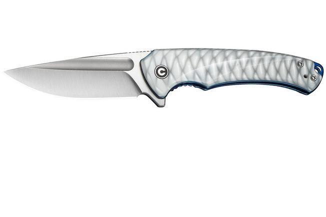 Afbeelding voor Civivi Voidflare C24040-2 Satin 14C28N, Scaled Grey White Resin, zakmes