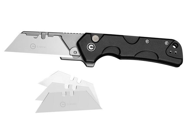Image pour Civivi Pulsara C24041F-1 Black Aluminium, Stonewashed Blade Holder, 6Cr13 Blade, couteau universel