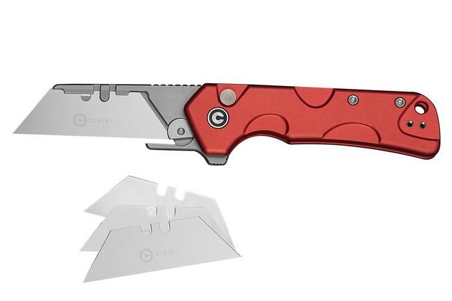 Image pour Civivi Pulsara C24041F-2 Red Aluminium, Stonewashed Blade Holder, 6Cr13 Blade, couteau universel