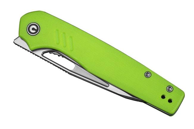 Image for Civivi Guile C24062B-2 Satin 14C28N, Fluorescent Green G10, pocket knife, Shawn Ashmore design