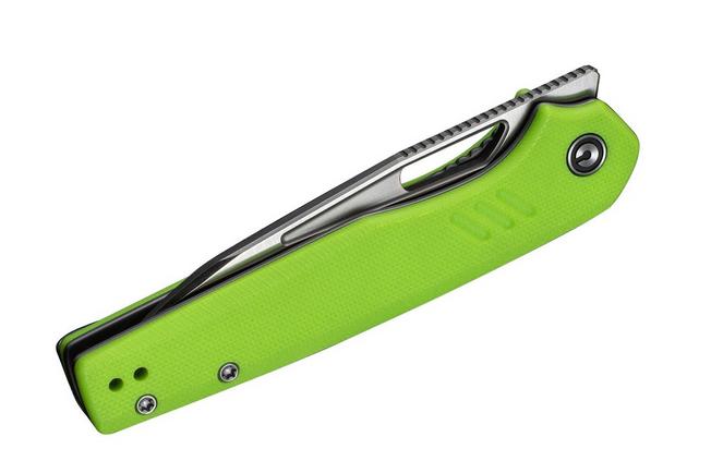 Image for Civivi Guile C24062B-2 Satin 14C28N, Fluorescent Green G10, pocket knife, Shawn Ashmore design