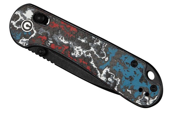 Afbeelding voor Civivi Elementum Crossbar Lock C24063B-1, 12th Anniversary Limited Edition, Blackwashed CPM S35VN, Nebula FatCarbon zakmes