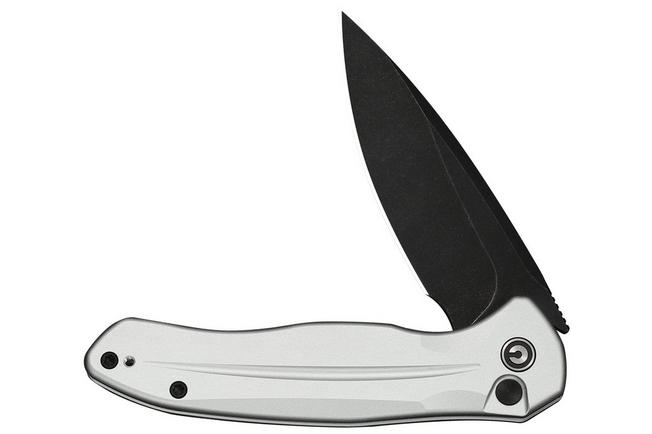 Image for Civivi Button Lock Kitefin C24091-2 Blackwashed 14C28N, Silver Aluminium, pocket knife