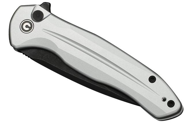 Image for Civivi Button Lock Kitefin C24091-2 Blackwashed 14C28N, Silver Aluminium, pocket knife
