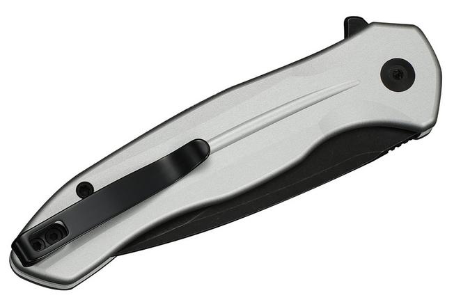 Image for Civivi Button Lock Kitefin C24091-2 Blackwashed 14C28N, Silver Aluminium, pocket knife