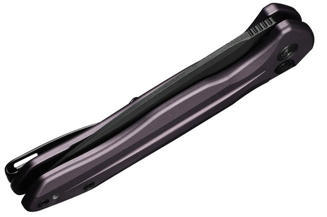 Afbeelding voor Civivi Button Lock Kitefin C24091-3 Blackwashed 14C28N, Purple Aluminium, zakmes