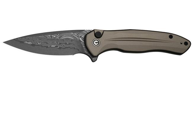 Image for Civivi Button Lock Kitefin C24091-DS1 Damascus, Brownish Gray Aluminium, pocket knife
