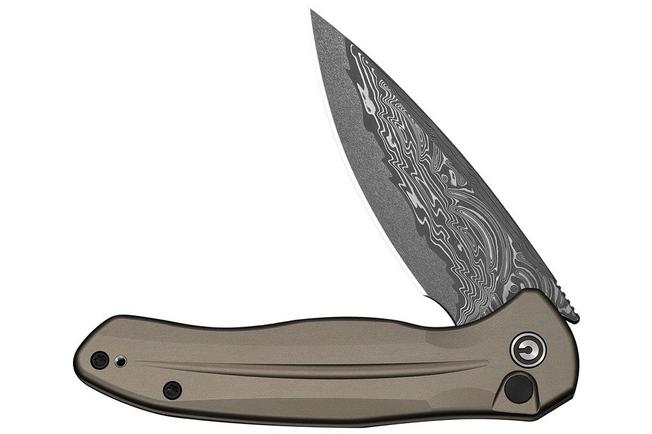 Image for Civivi Button Lock Kitefin C24091-DS1 Damascus, Brownish Gray Aluminium, pocket knife