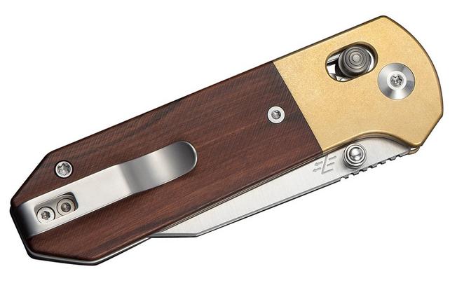 Imagen para Civivi Yonder C25026-1, Satin 14C28N Clip Point, Guibourtia Wood navaja, diseño de Zac Whitmore