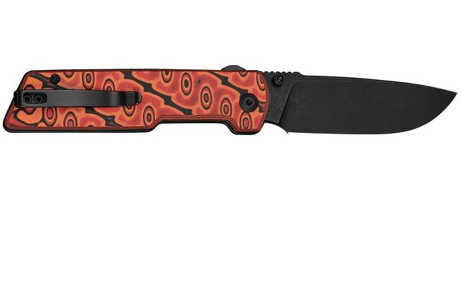Imagem para Civivi Zygon C25035-2, Blackwashed Nitro-V, Orange/Black Vortex Micarta navalha