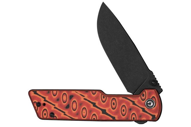 Imagem para Civivi Zygon C25035-2, Blackwashed Nitro-V, Orange/Black Vortex Micarta navalha