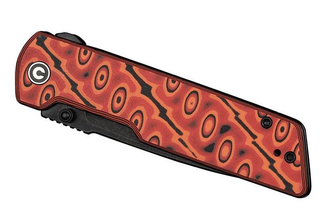 Imagem para Civivi Zygon C25035-2, Blackwashed Nitro-V, Orange/Black Vortex Micarta navalha